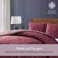 thumbnail image 5 of Virtu Comforter Sets, All Season Lightweight Botanical Full Size Comforter Sets, 3-Pc Bedding Sets, Mulberry/Smokey Lavender, 5 of 8