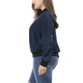 thumbnail image 4 of Unique Bargains Women's Plus Size Zipper Trim Outerwear Bomber Jacket, 4 of 7