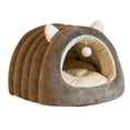 thumbnail image 3 of Serenable Cat Bed, Kitten Tent, Cute Caterpillar Shape, Warm for Winter, with Removable, Washable Cushion, Cozy Hiding Place, Calming Gray M, 3 of 8