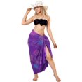 thumbnail image 2 of HAPPY BAY Women's Wraps Summer Long Pareos Vacation Skirt Bathing Suit Cover-Up Beach Dress Bikini Sarong Swimwear for Women One Size Palm Tree, Purple, 2 of 3