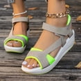 thumbnail image 6 of Nrmvnmi Women's Boho Wedge Sandals Open Toe Ankle Strap Summer Platform Beach Roman Sandals Green Mothers Day Gifts, 6 of 9