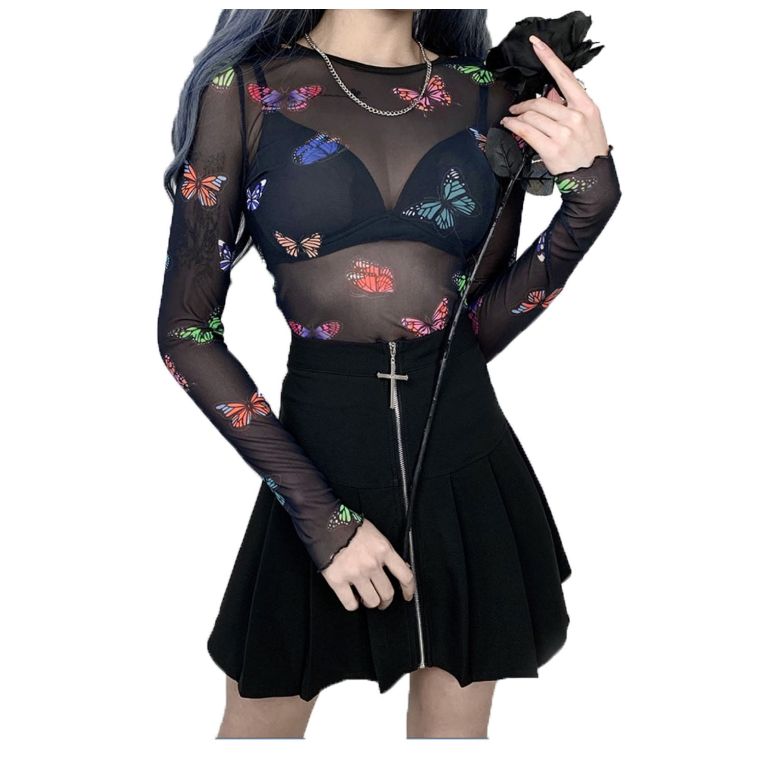 long sleeve butterfly shirt