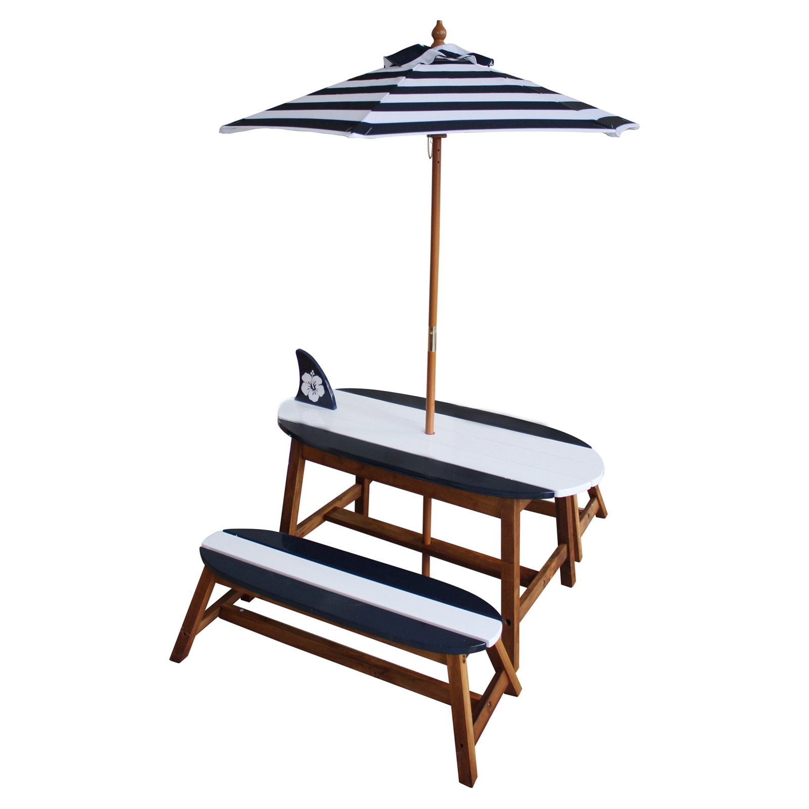 Teamson Kids Surfboard Outdoor Table And Bench Set With Umbrella Walmartcom Walmartcom