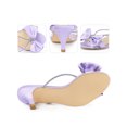 thumbnail image 2 of BLISSFUL STEP Women's Strappy Bow Rhines Kitten Heels Slide Sandals Purple 7, 2 of 6