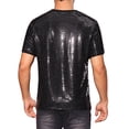 thumbnail image 3 of Camiseta de lentejuelas INSPIRE CHIC para hombres, camiseta metálica de manga corta para fiestas, camisetas brillantes de club a la moda, 3 of 5