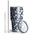 thumbnail image 2 of 30oz Paw Print Dog Bone Tumblers Stainless Steel Tumbler with Lid and Straw,Vacuum Insulated Double Wall Travel Tumbler Cups Mug with Cleaning Brush for Coffee,Tea, 2 of 7