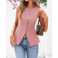 thumbnail image 2 of Chaleco BTFBM Blazer de verano sin mangas para mujer rosa talla M, 2 of 6