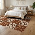 thumbnail image 3 of ODIKA 6'x9' Washable Area Rug Non-Slip, Chair-Friendly, Vintage Block Layout Brindle Patchwork Bold Cow Spotted Print Playful Expressive for Dining Room, Under Table, Office Décor, 3 of 7