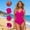 *Hot Pink, variant on ClodeEU Women's One Piece Swimsuit with Built in Pads,Sexy Backless Modest Slim Fit Swimwear White,Womens Plus M