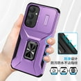 thumbnail image 6 of Dteck for Samsung Galaxy A16 5G Case with Slide Camera Lens Cover + Finger Ring Holder Kickstand,Heavy Duty Shockproof Rugged Protective Phone Cover for Samsung A16 5G 2025,Purple, 6 of 8