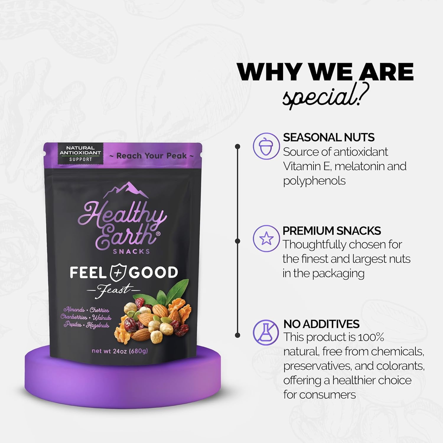 Mixed Nuts Unsalted | Trail Mix | Trail Mix without Peanuts | Gourmet Snacks, Protein Snacks, Gluten Free, No Preservatives, High Fiber (Natural Antioxidant)