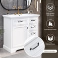 thumbnail image 5 of 36" Bathroom Vanity with Sink, Single Sink Bathroom Vanity with 2 Tip-out Drawers and 1 Soft Close Doors, Free Standing Bathroom Vanity with Adjustable Shelf, Solid Wood Frame, White, 5 of 9