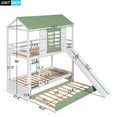 thumbnail image 2 of Harper & Bright Designs ModernHouse Pine Wood MDF Twin-over-Twin Tree House Bed with Guardrails White/Green, 2 of 22