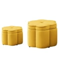 thumbnail image 6 of S-HOME Set of 2 Ottoman with Storage,Flower Shape Petal Ottoman,Upholstered Velvet Storage Ottoman Bench, 6 of 8