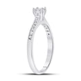 thumbnail image 2 of 10kt White Gold Womens Round Diamond Solitaire Bridal Wedding Engagement Ring 1/10 Cttw, 2 of 4
