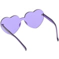 thumbnail image 4 of One Piece Rimless Heart Sunglasses Color Tinted Mono Block Lens 65mm (Purple), 4 of 4