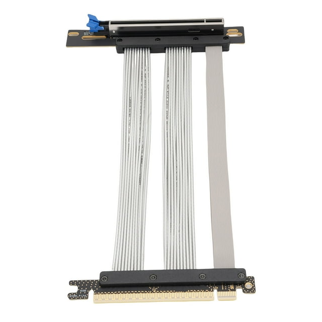 PCIe 5.0 Riser Cable 16X with 128GBs, EMI Shielded GPU Extension for RTX5090 4090 RX7900XTX, Backward Compatible ITX Water Cooling Gaming PC M.2 SSD Expansion