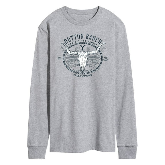Yellowstone - Dutton Ranch Decorative Longhorn Skull - Men's Long Sleeve T-Shirt