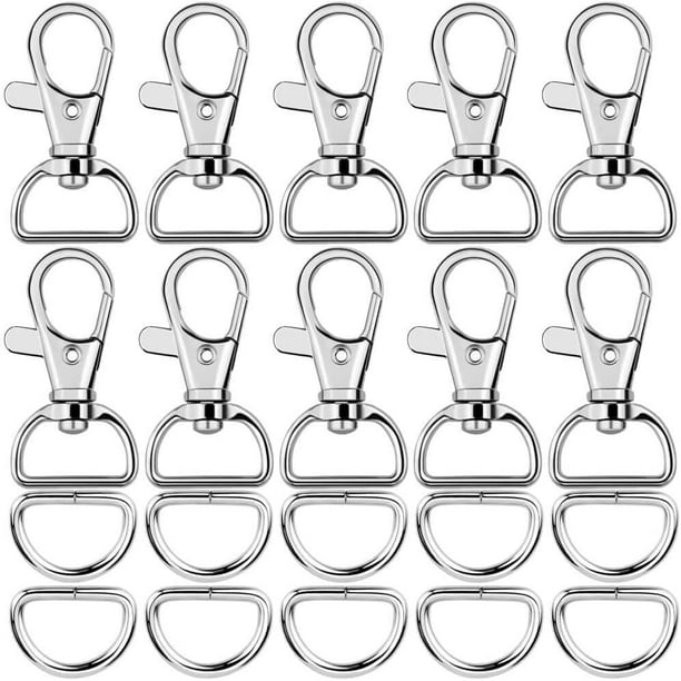 60Pcs Swivel Snap Hooks and D Rings for Lanyard and Sewing