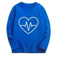 thumbnail image 1 of Boys Shirts Kids Electrocardiogram Heart Pattern Long Sleeve Basic T Shirt Blue 15 Over, 1 of 2