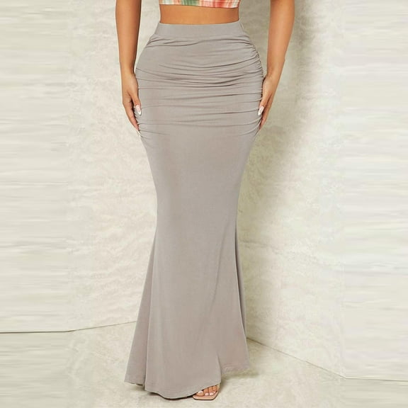 Njagoc3 Womens High - Waisted Fitted Mermaid Skirt - Chic for Summer Evening Events