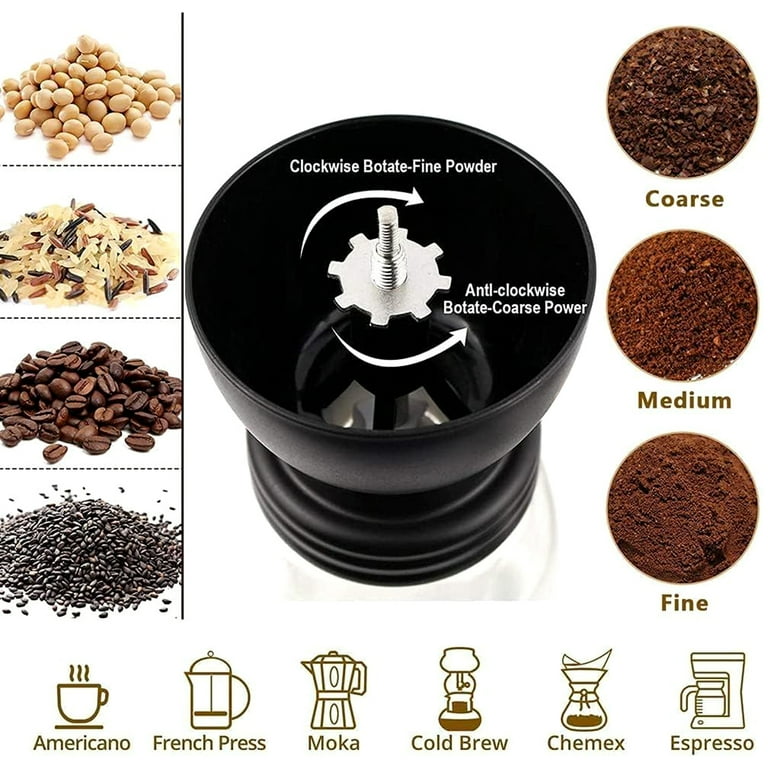 Hand Coffee Bean Grinder, Glass Hand Coffee Grinder