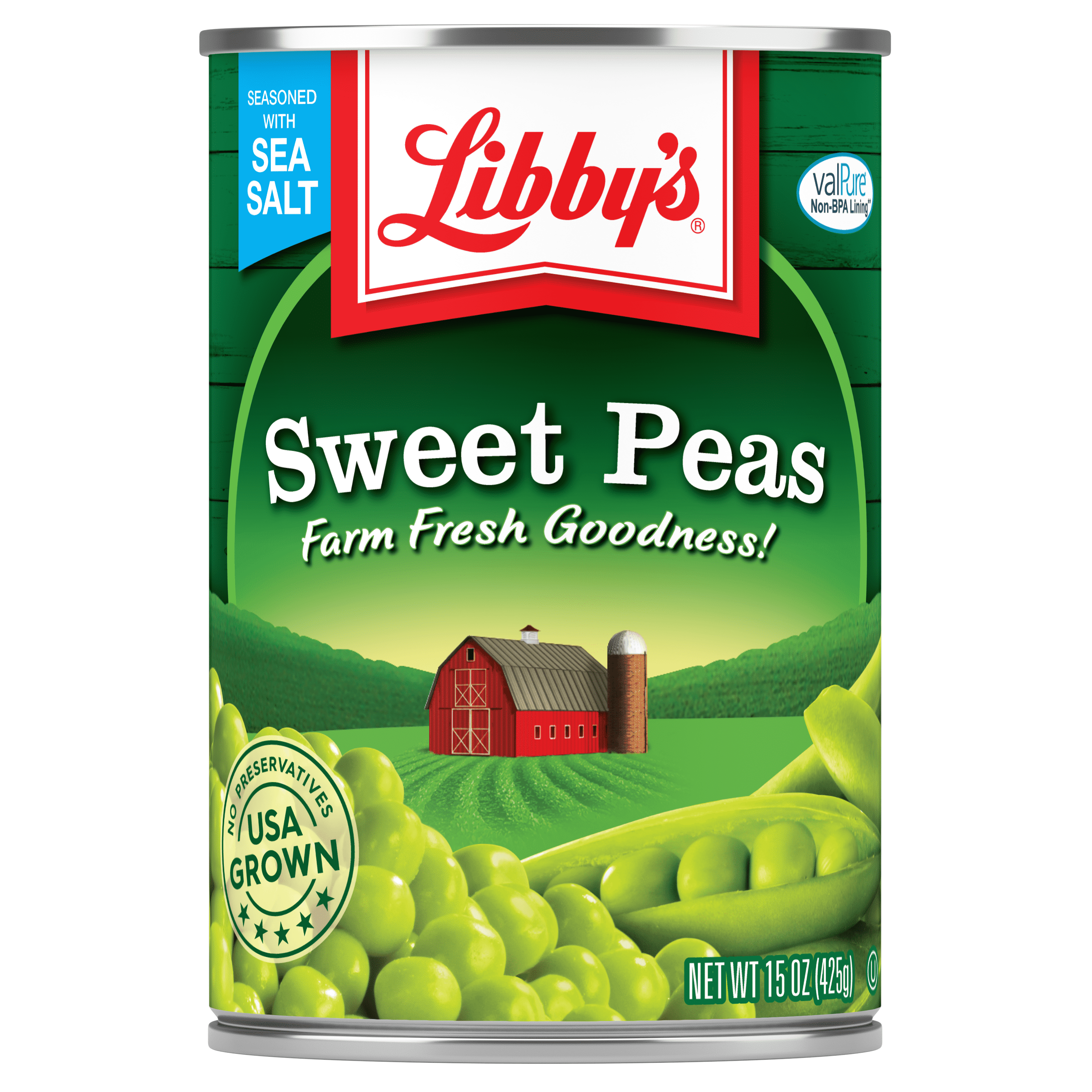 (6 pack) (4 Cans) Libby's Canned Sweet Peas, 15 oz