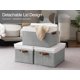 thumbnail image 5 of Contenedores de almacenamiento grandes con tapa, cajas de almacenamiento decorativas plegables, cesta de almacenamiento de tela con asas de poliuretano, gris y blanco, jumbo, paquete de 3, 5 of 7