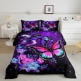 thumbnail image 2 of Homewish Boys Girls Gradient Butterflies Full Size Comforter Sets 3-Piece,Abstract Ombre Starry Sky Bedding Comforter Set,Chic Floral Flowers Lightweight Bedding Sets,Luxury Bedroom Decor, 2 of 8