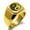 Gold, variant on Stainless Steel Peacock Feather Yin Yang Engraved Square Flat Top Biker Style Polished Signet Ring