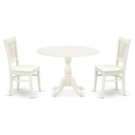 Atlin Designs 3-piece Dining Set with Slatted Back Chairs in White