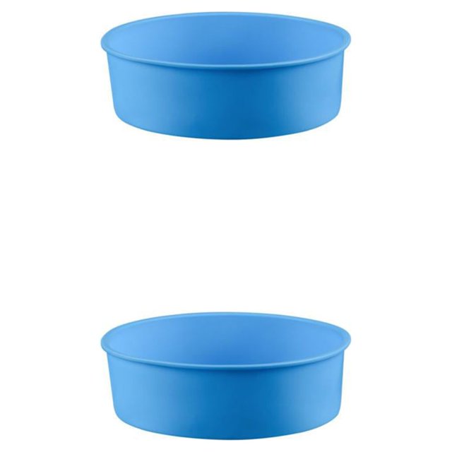 kurtrusly Wedding Birthday Party Cake Restaurant Reusable Washable Mousse Round Mould Kitchen Gadget Accessories Blue 8 Inch 2Set