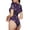 Snowflake Gradient Purple, variant on Solar System Womens One Piece Swimsuits Modest Tummy Control Bathing Suits Lace Up Slimming Swim Suit-Medium