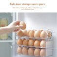 thumbnail image 3 of Rejilla para huevos para refrigerador, puerta abatible para refrigerador, bandeja para guardar huevos, contenedor para ahorrar espacio, caja para guardar huevos, color blanco, 3 of 7