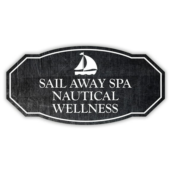 Victorian Plus Sail Away Spa – Nautical Wellness Wall or Door Sign (Steel) - Large