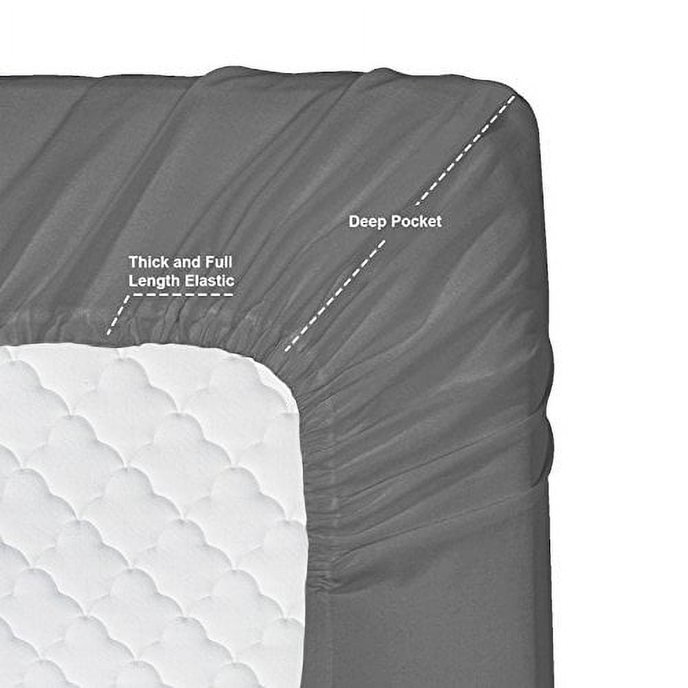 Clara Clark RV/Short Queen 6-Piece Bed Set for Campers - Deep Pocket Fitted Sheet Luxury Soft Microfiber, Gray