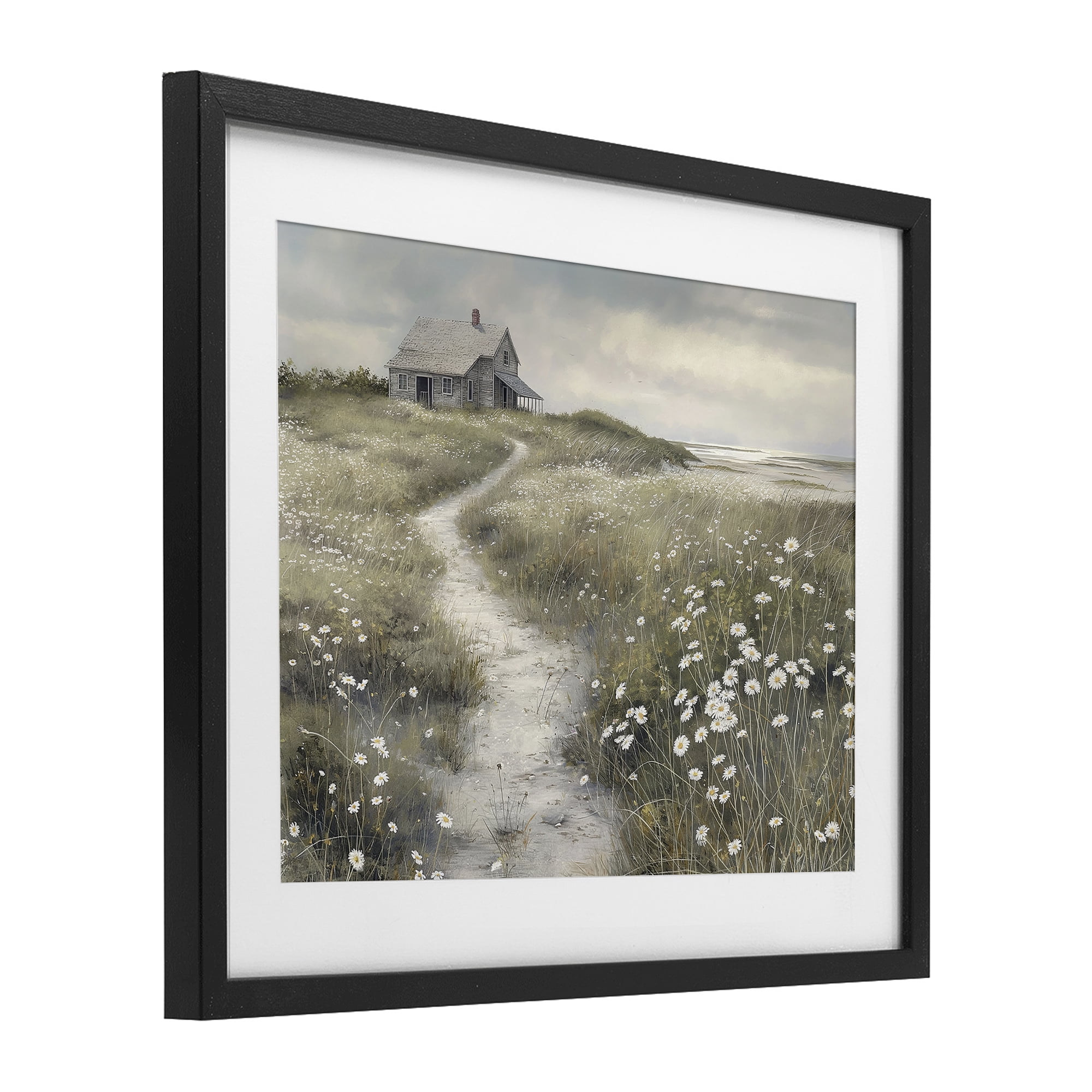 Stupell Industries Pathway To Coastal Cottage Black Framed Print Under Glass, design by Imagine It Images