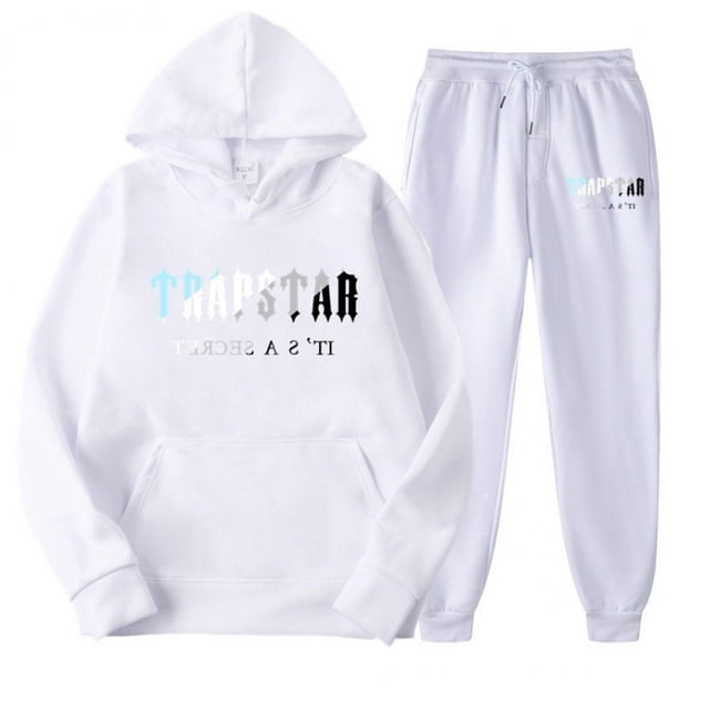 Venta de liquidación Chándal deportivo con capucha para mujer, ropa unisex de dos piezas para correr, jersey de manga larga, sudadera con capucha + conjunto de pantalones de chándal Blanco M