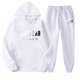 thumbnail image 1 of Sueño Chándal deportivo con capucha para mujer, ropa unisex de dos piezas para correr, jersey de manga larga, sudadera con capucha + conjunto de pantalones de chándal Blanco XL, 1 of 2