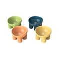 thumbnail image 2 of 4 Pcs Cat Food Bowl Set, Elevated Cat Bowls, Anti Vomiting Tilted, Non-Spill, Cat Dish Plastic Slanted Stand Bowls for Pet Feeder,Yellow, Pink, Green, Blue, 2 of 6