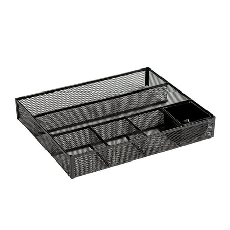 Deep Desk Drawer Organizer, Metal Mesh, Black (22131), Stylish desk drawer organizer enhances your desk's appearance. By (Best Way To Organize Addresses)