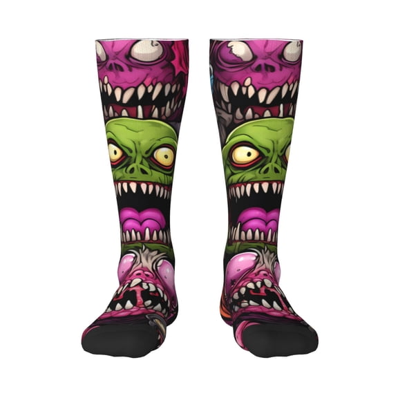 Naloa Monstrous Cartoon Characters Knee Socks, High Socks Long Stretchy Sock Women Knee High Stocking, Long Socks for Women