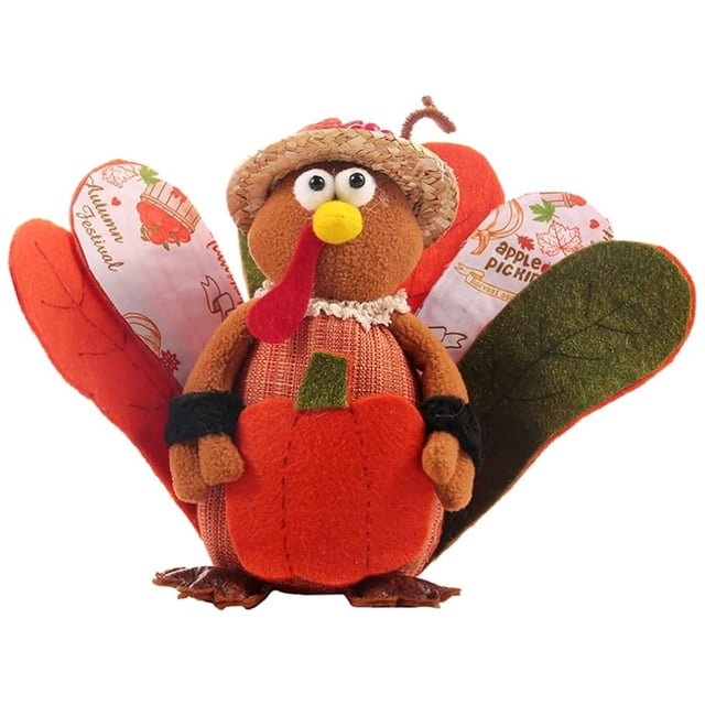 Stuffed Turkey Toy Plush Thanksgiving Animal Dolls Thanksgiving Tabletop Decorations for Thanksgiving Party Supplies
