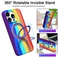 thumbnail image 2 of Magnetic Case for iPhone 14 with Hidden Ring Stand, Slim Kickstand Case Compatible with MagSafe Shockproof Soft Microfiber Lining Protective Case Cover for iPhone 14, Dazzle Purple, 2 of 6