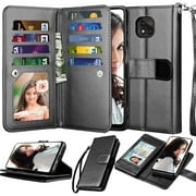 Njjex Moto G Power 2021 Case, Motorola G Power Wallet Case 2021, [9 Card Slots] PU Leather ID Credit Holder Folio Flip