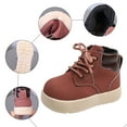 thumbnail image 6 of Dakaela Toddler Boys Girls Work Boots Kids Lace up Winter Combat Booties Platform High Top Casual Hiking Outdoor Sneakers Shoes Pink 12, 6 of 8
