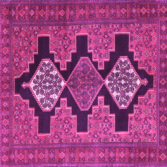 Ahgly Company Indoor Square Persian Pink Traditional Area Rugs, 4' Square