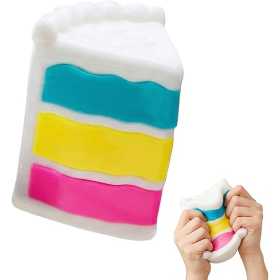 Cake Squeeze Squishy, Rainbow Cake Squishies, Slow Rebound Stress Relief Toys for Anxiety Stress Party Favors