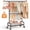 Upper+Lower Rods/Black, variant on 600lb Heavy Duty Clothes Rack Stainless-Steel Garment Rack with Shelf Clothing Rack for Hanging Clothes with Wheels Rolling Clothes Rack with Double Rods Clothes Drying Rack,47.25"L×65"H×16.54"W