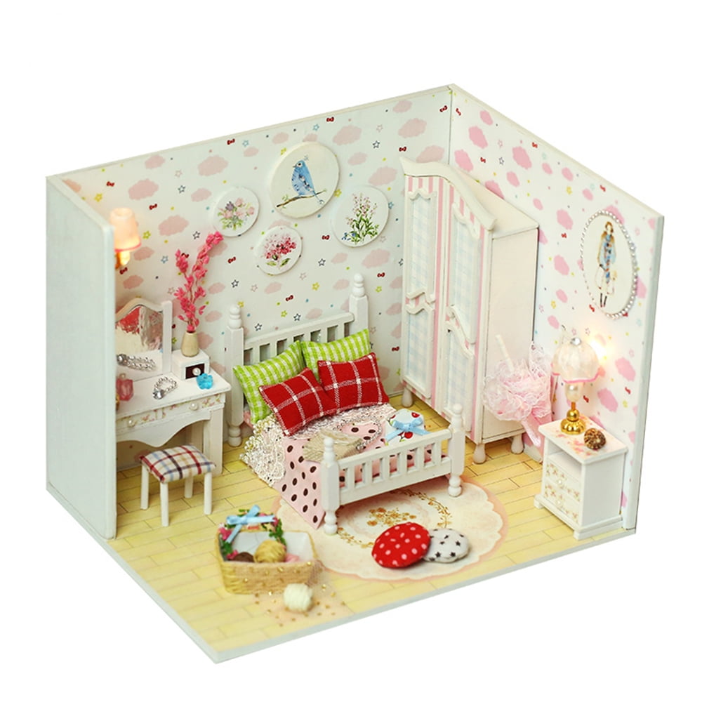 Kids/ Boy/ /&/ Girl DIY Pretend Play Building Playset Toys with Asseccories and Furniture Princess House for Toddlers DollHouse with Lights Dream House Doll House Kit Pets and Dolls 11 Rooms Slide